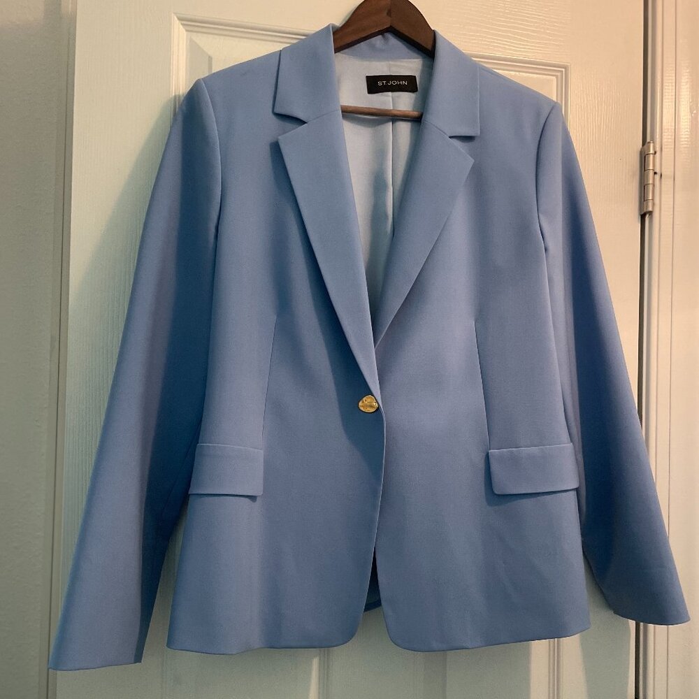 Luxury St John Brand- Baby Blue- Blazer